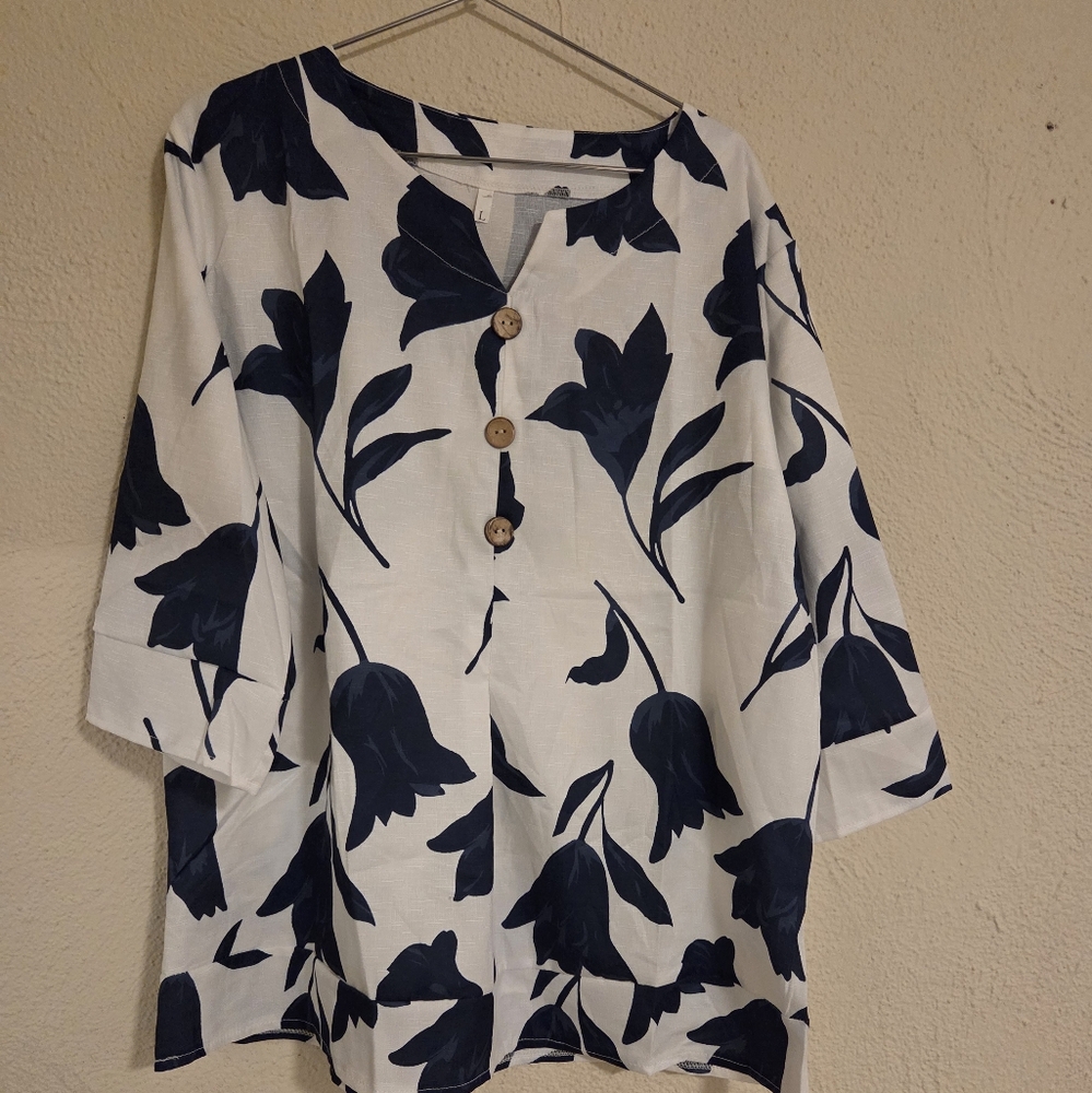 Floral Navy Women's Top